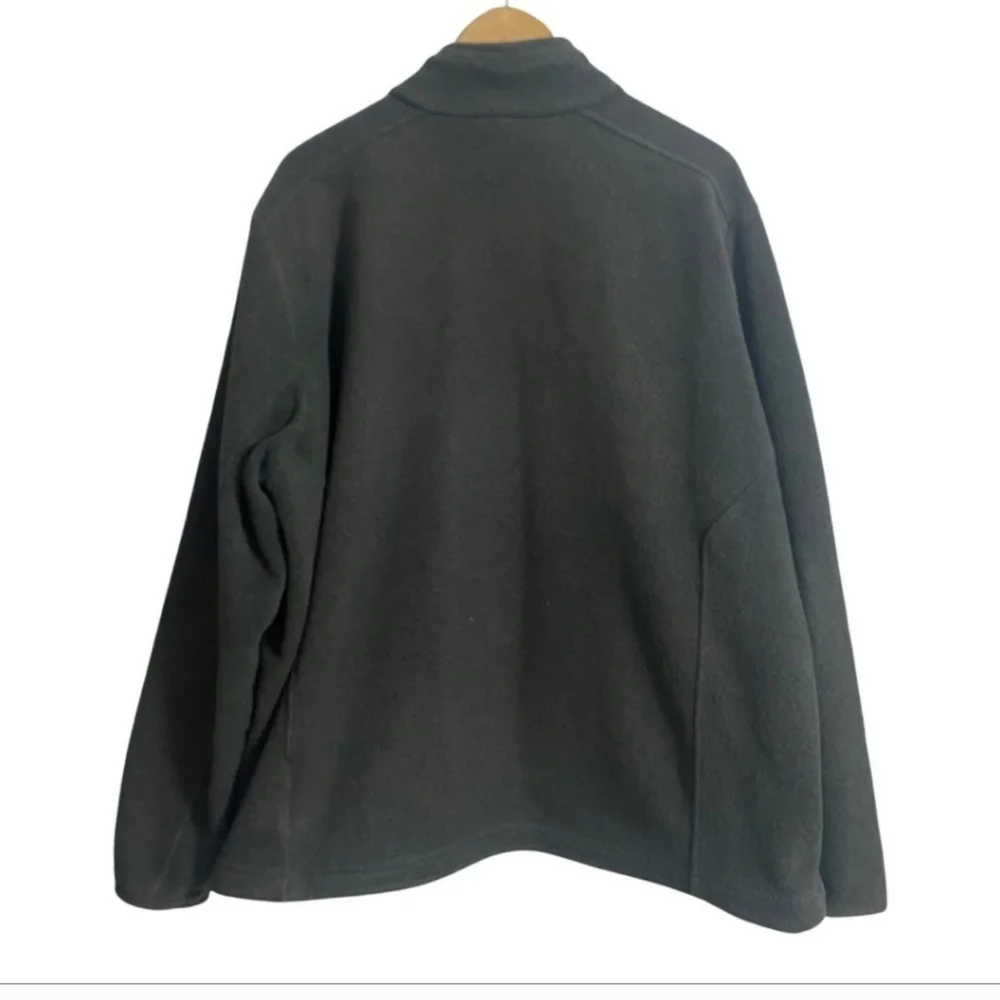 Lands’ End Polartec Gray Fleece 2 Side Pocket Jacket Front Zip Men Size XXL